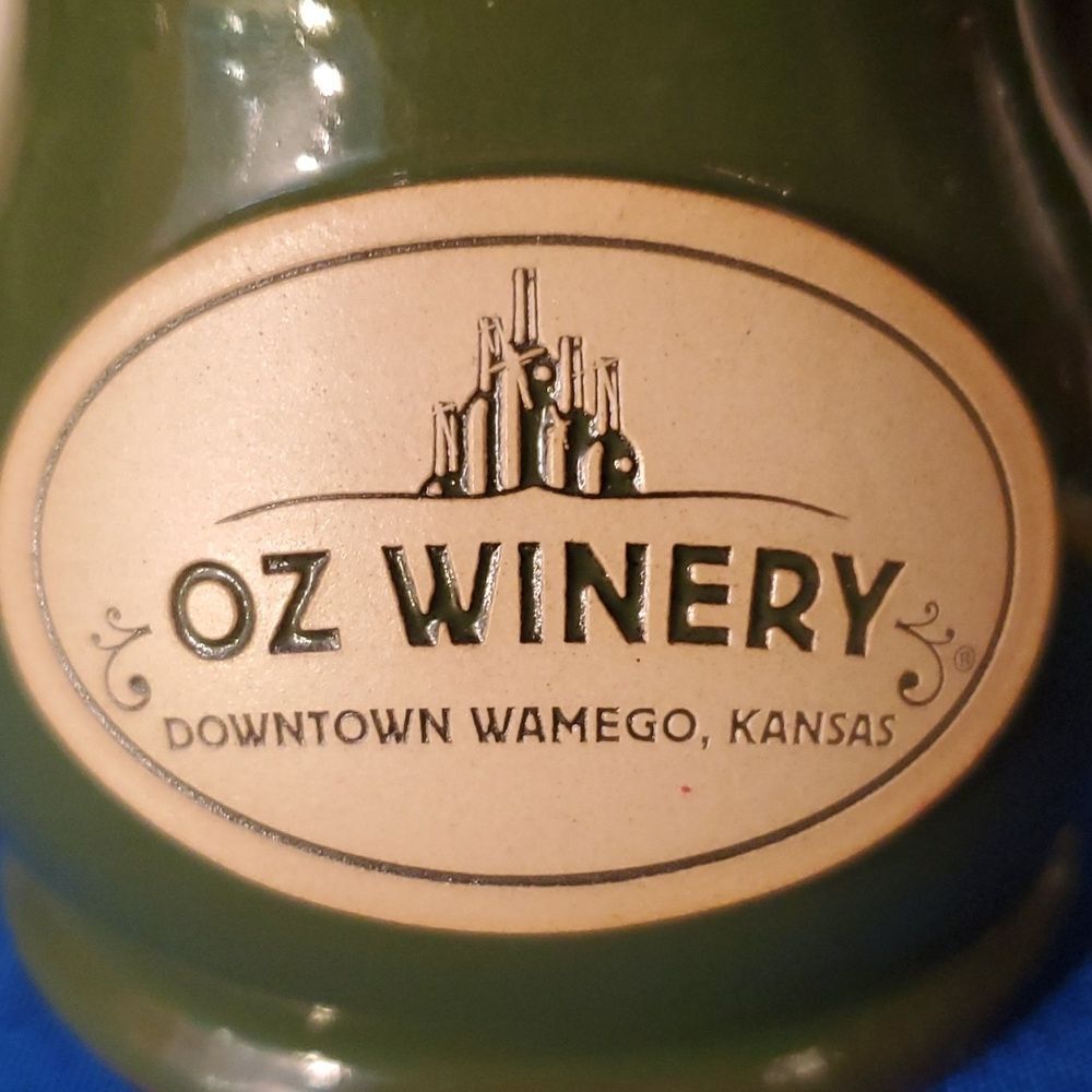 Oz Winery handmade clay pottery coffee mug tea cup unisex green collectible - Picture 5 of 7
